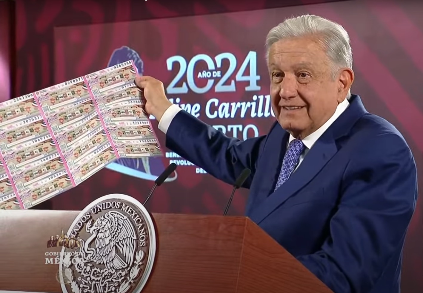 Anuncia López Obrador sorteo para el 15 de septiembre con 252 millones en premios