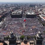 Fotografía tomada por EFE del evento del evento realizado en el zócalo